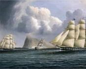 詹姆斯 E 巴特斯沃思 : American Frigate off Gibralter Flying a Commodore's Pennant